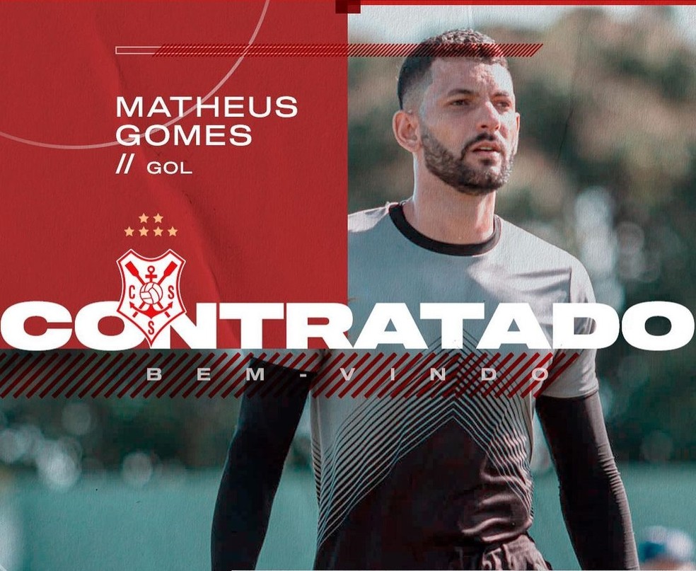 Matheus Gomes, novo goleiro do Sergipe — Foto: Divulgação/CSS