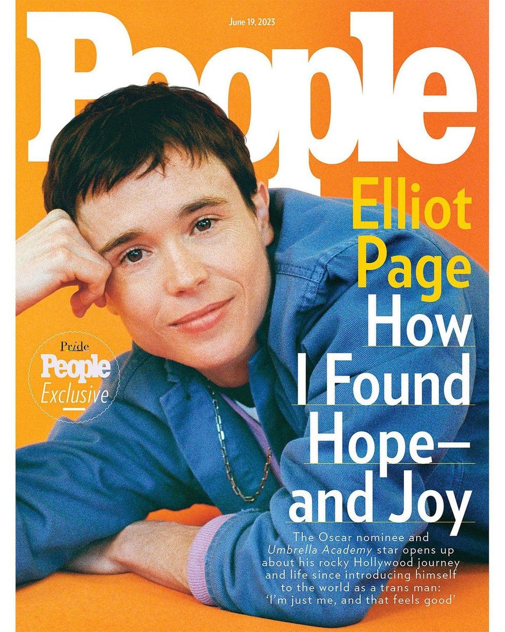 Elliot Page na capa da People americana — Foto: reprodução Instagram People Magazine