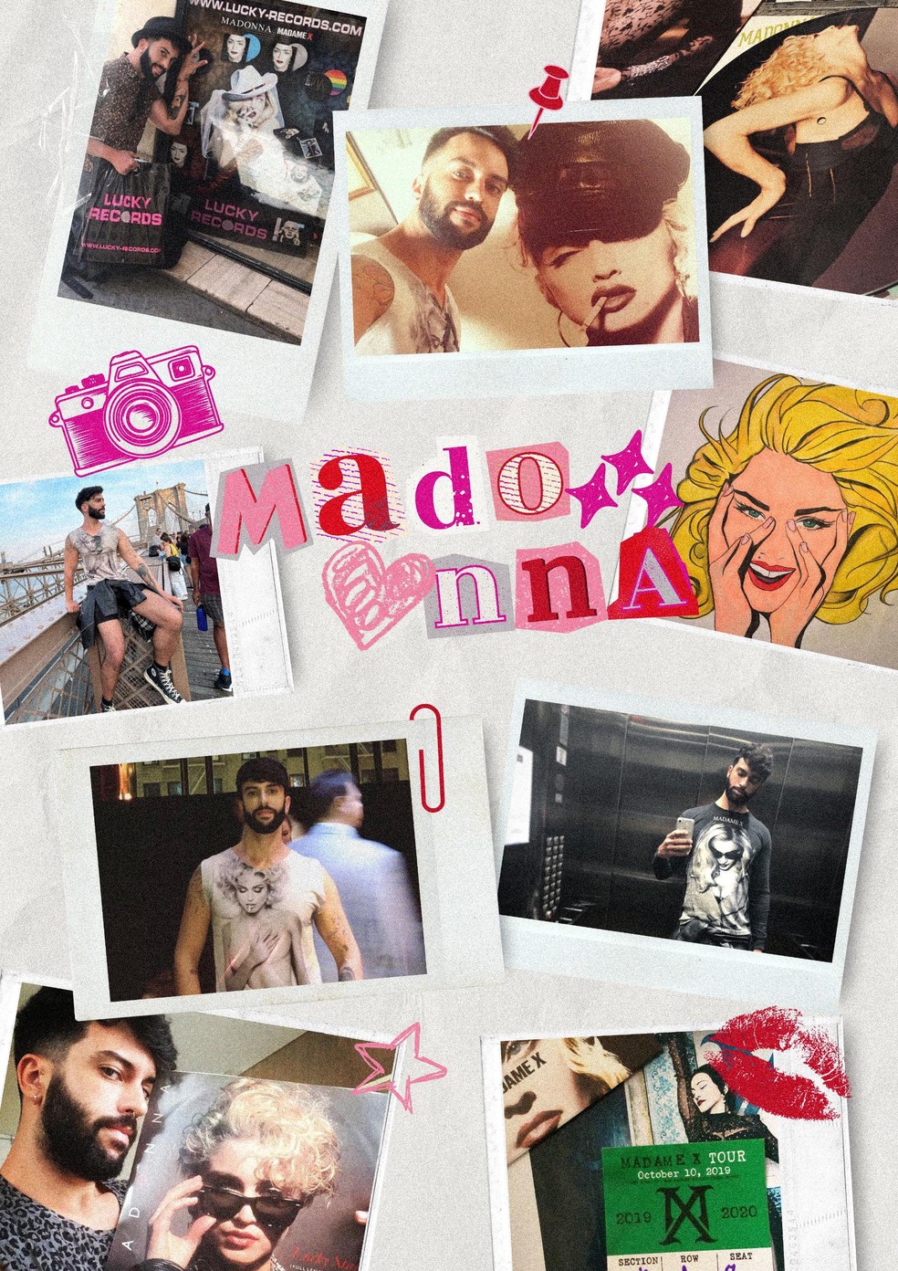 Com mais de 20 anos como fã de Madonna, Vinicius Duarte coleciona memórias e momentos ao longo da vida — Foto: Reprodução/gshow